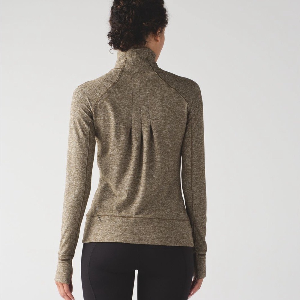Lululemon Women's Heathered Military Green Rush Hour 1/2 Zip Size 2 - Picture 3 of 16